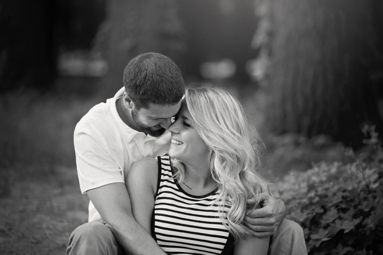 black and white photo of couple