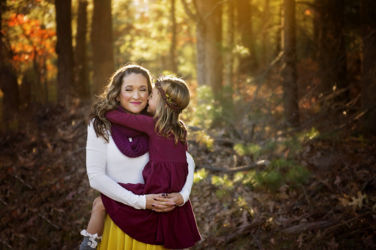 mother and daughter photo at sunset