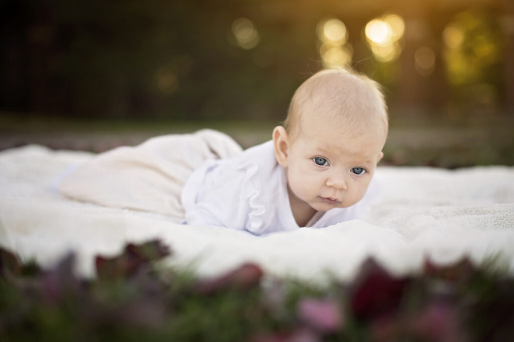 newborn photo during sunset in Saratoga Springs NY