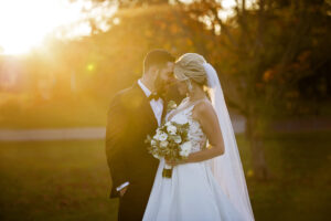 sunset wedding photo in saratoga springs ny