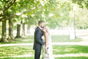 happy bride in saratogo springs wedding